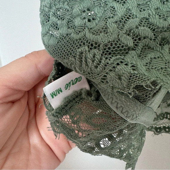 aerie Sage  Green Lace Triangle Bralette - Picture 5 of 5